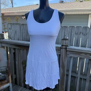Charlotte Solnicki White Fitted Scoop Neck Mini Dress Sleek Minimal Tank Dress